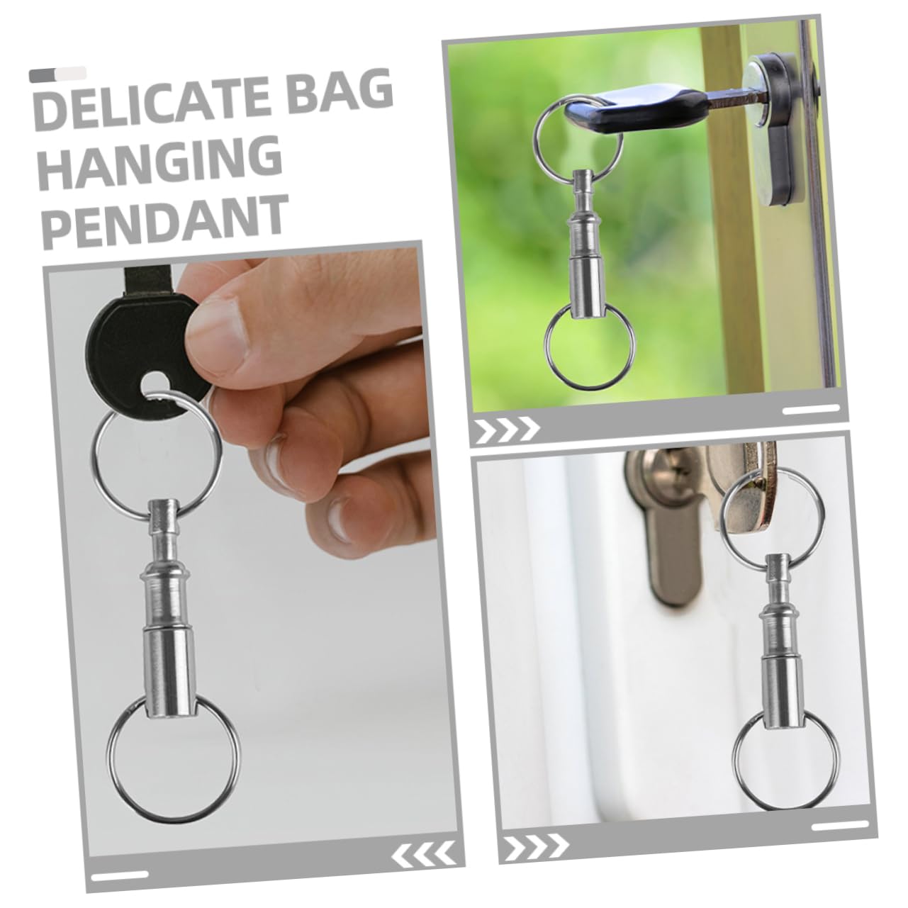 ifundom Portachiavi Sgancio Rapido con Design Doppio Accessorio per Borse E Chiavi Facile Utilizzare E E Decorativo per Occasione 4