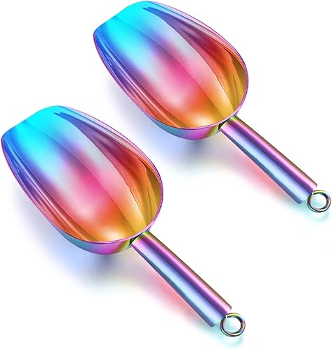 Miniatura 8 de TeamFar Cuchara de hielo de 5 onzas, recipiente de acero inoxidable para dispensador de cocina, tarros de bufé, saludable y resistente, multiusos y