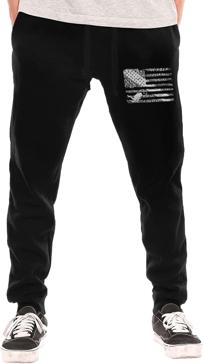 Vintage American Diver Down Flag USA Scuba Diving Dive Flag C Men's Long Pants Athletic Running Pants Lightweight Quick Dry