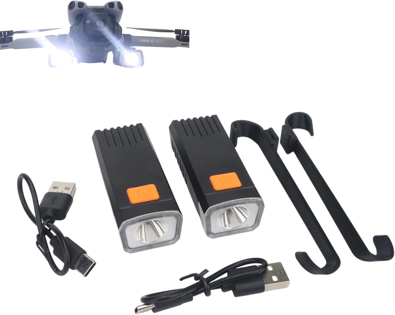 LICHIFIT Mini5 Pro Drone Searchlights Night Light for DJI Mini 5 Pro Rechargeable Dual Light Multiple Modes Strobe Night Flight Light High Brightness LED Illumination Spotlight