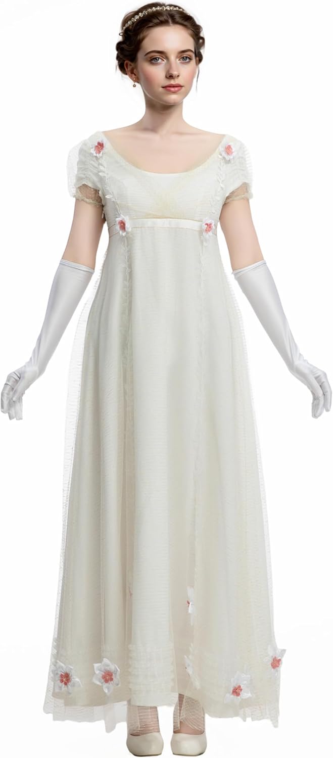 miccostumes Women's Regency Empire Waist Dress Elegant Vintage Gown for Cosplay Victorian Tea Party - Image 2