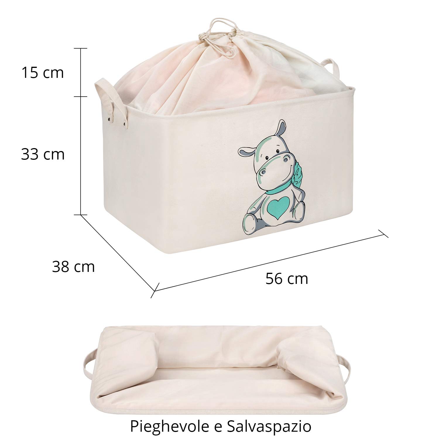 Cesto Panni Sporchi Pieghevole Con Stampa Calcio – 44x35 Cm, In Tessuto Oxford, Con Coulisse E Maniglie