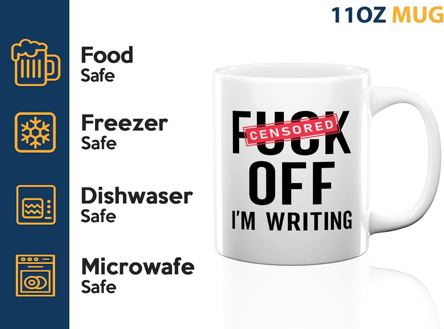Writer Sarcasm Coffee Mug 11oz White -Fck Off Writing - Self Published Author Gifts Writer Books Writer Gift New Author Daughter Typewriter Gifts image 4