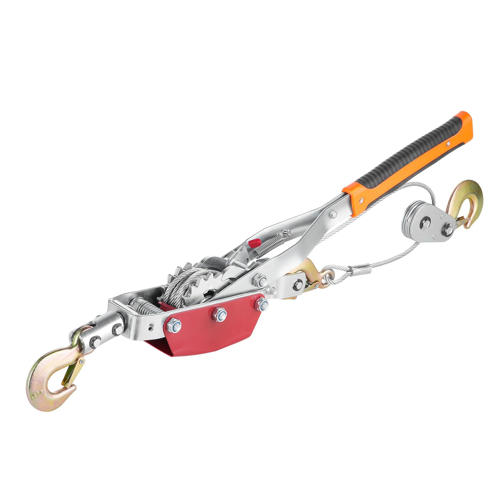 VEVOR Cabrestante de Tracción, Capacidad de Tracción de 4 T Cable de Acero de 3 m con 3 Ganchos, Herramienta Extractora de Trinquete Extractor de Cable de Elevación para Rescate de Vehículos