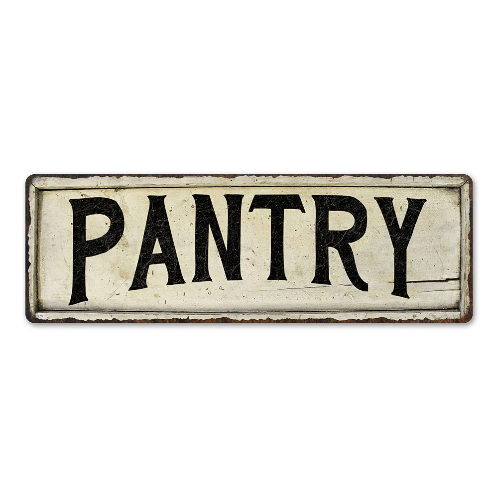 PANTRY Sign Farmhouse Signs Wall Decor Art Country Decorations Rustic Vintage Home Tin Plaque Kitchen Gift 6 x 18 High Gloss Metal 206180028237