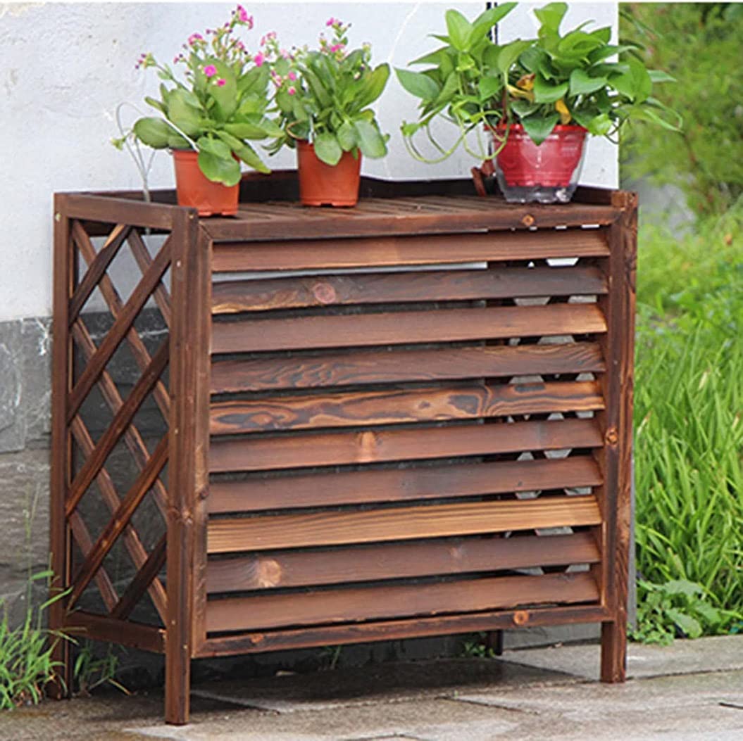 CENAP Solid Wood Air Conditioner Fence Screen, Outdoor Air Conditioning Cover Privacy Fence, Protective Grilles For Air Conditioners And Heat Pumps, Weatherproof Shutters (Size : 86x35x80cm)