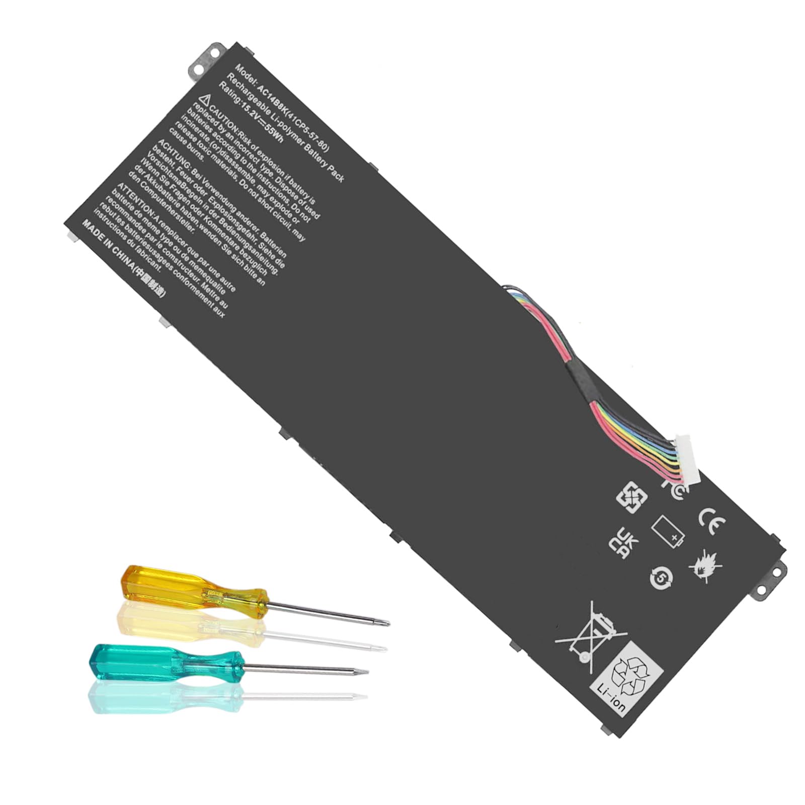 AC14B8K AC14B3K Batteria di ricambio per computer portatile Aspire A515-51 A517-51 E3-111 E5-771 ES1-431 ES1-511 ES1-512 V3-111 V3-112P V3-371 Chromebook 13 C8 10 15 C910 TravelMate Spin B1 15,2 V 55