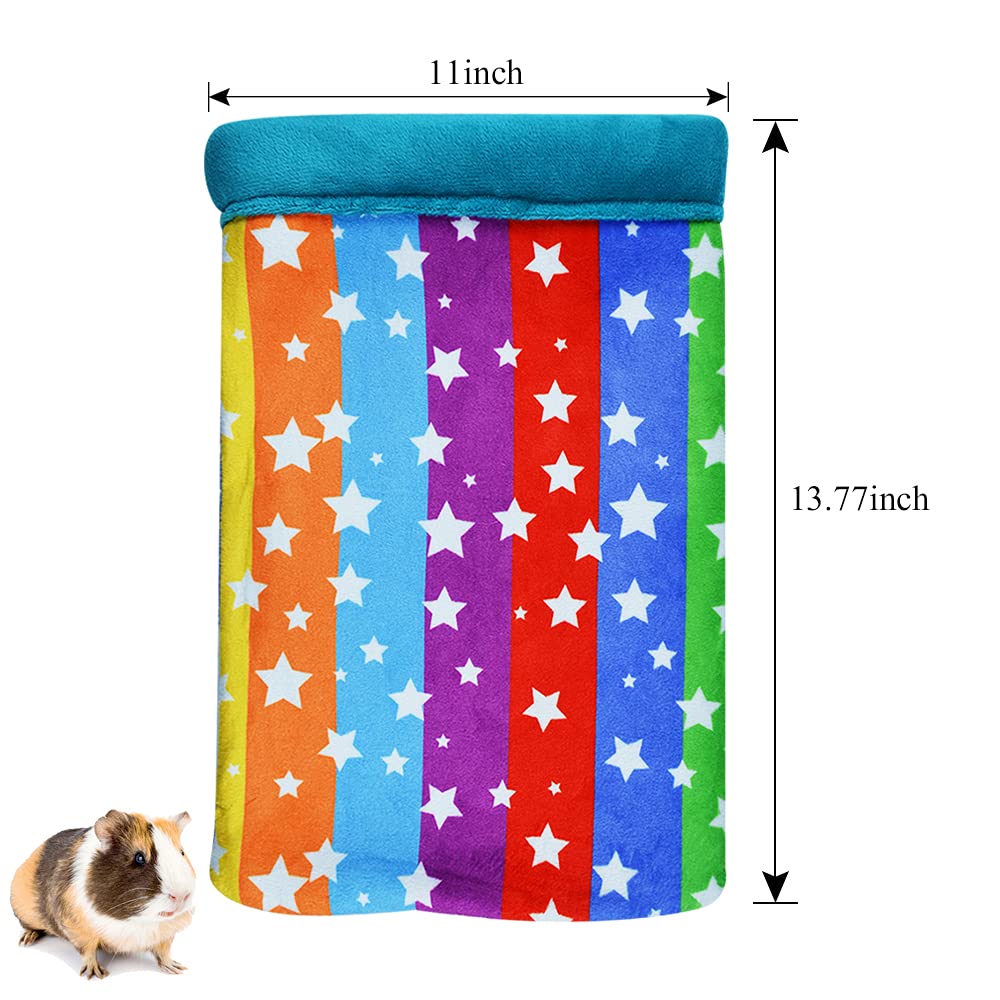 Hamster-Schlafsack, HOMEYA für kleine Haustiere, weiches Flanell, Hausbett, Nest, Verstecktasche, Schlafbett für Igel, Eichhörnchen, Hasen, Ratten, warmes Käfig-Dekorationszubehör (35.6x27.9 cm)