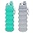 YCTMALL Collapsible Water Bottles Two Pack Travel Sports Portable Sport Water Bottle comes with mountaineering Buckle 505ml silicone Water-proof camping water bottle (Green and Light grey Color)