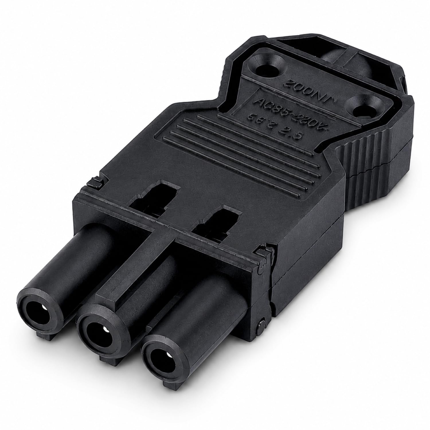 mx gst-1813 male 3 pole mini connector cable mount with strain relief, 16a 400v electrical wire connector plug for industrial lighting & power applications, durable cable mount connector