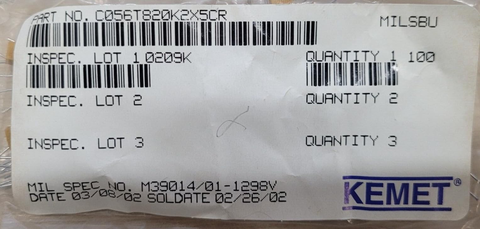 (5 PCS) C056T820K2X5CR KEMET