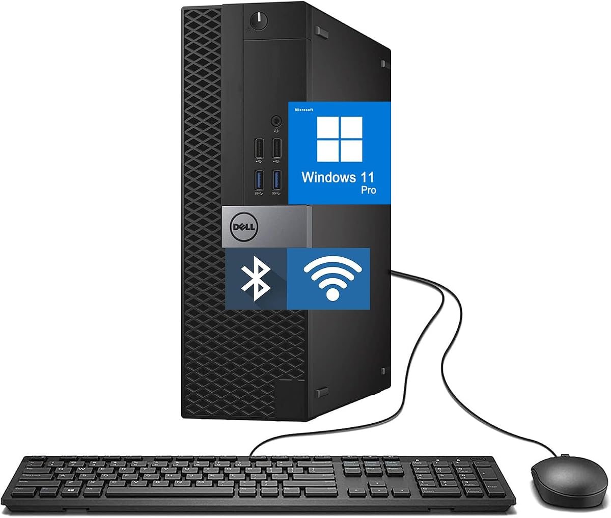 Dell Optiplex 7040 SFF Desktop PC, Intel Core i5-6500, 8GB RAM, 256GB SSD | Keyboard and Mouse, HDMI, 4K Support, Win 11 Dell i5 Computer (renewed)