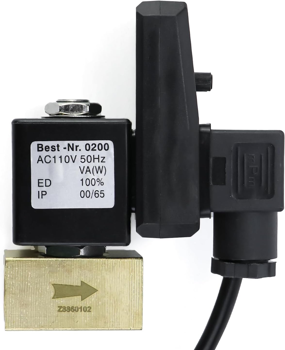 QWORK Automatic Timed Condensate Drain Valve, 2 Sets 2-Way Direct-Acting 1/4" NPT Air Compressor Tank Drain with Steel Hose & Elbow Fitting, AC110V 1/2" Electric Auto Drain Valve