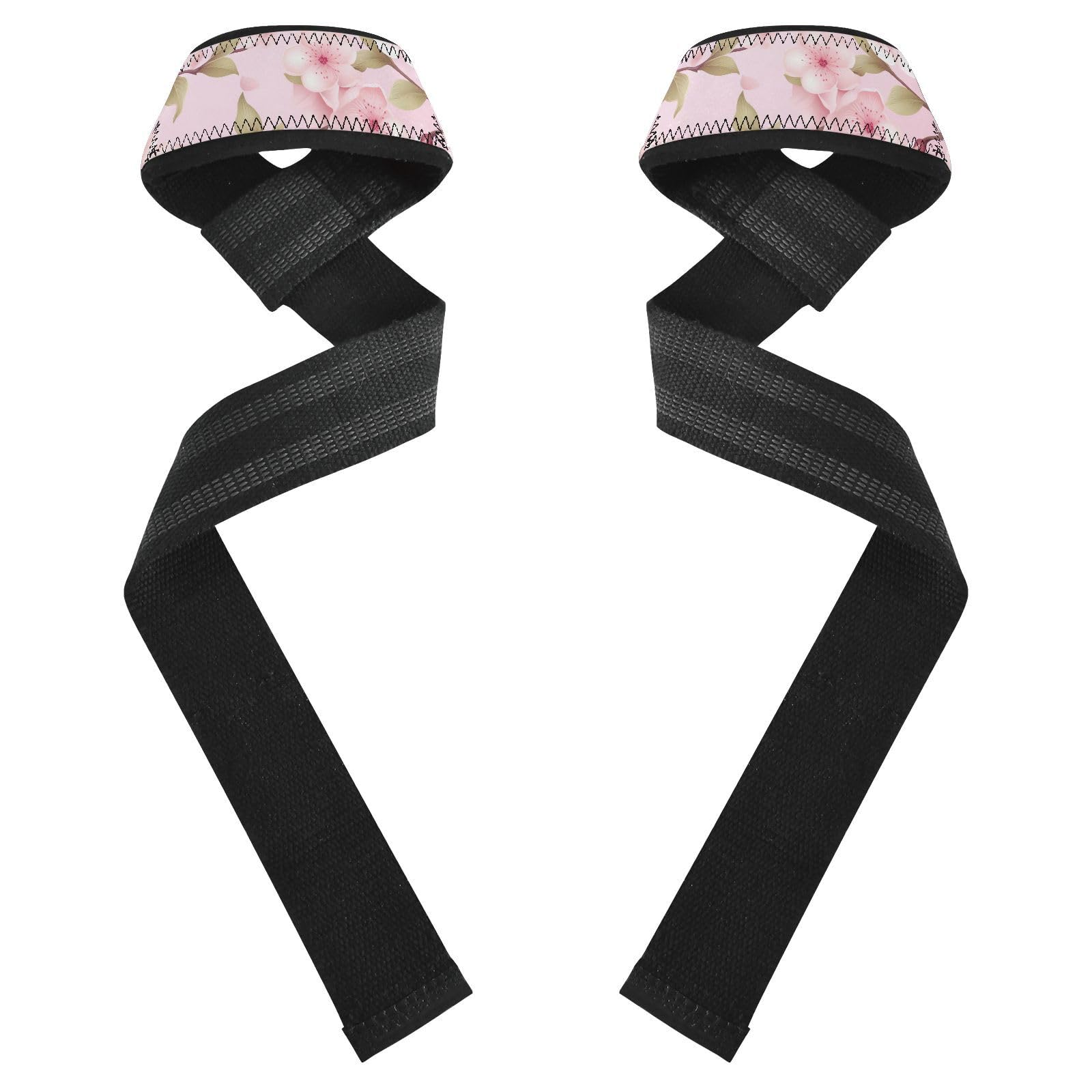 Nander Beautiful Cherry Blossoms Wrist Straps for Weightlifting,Lifting Straps with Neoprene Cushioned Wrist Padded and Anti-Skid Silicone for Strength Training,Bodybuilding,Deadlifting