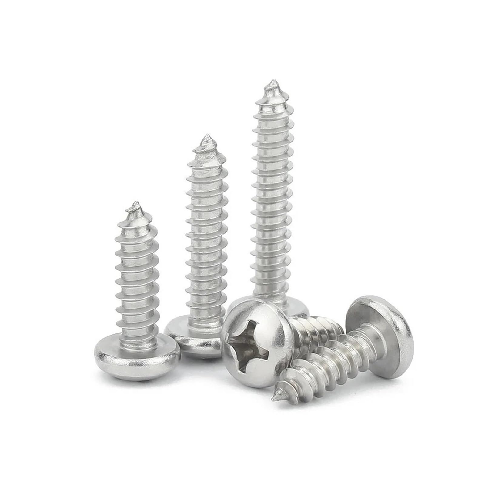 100 pezzi, viti autofilettanti a testa tonda con intaglio a croce in acciaio inossidabile, autoperforanti a padella(M4x30mm)