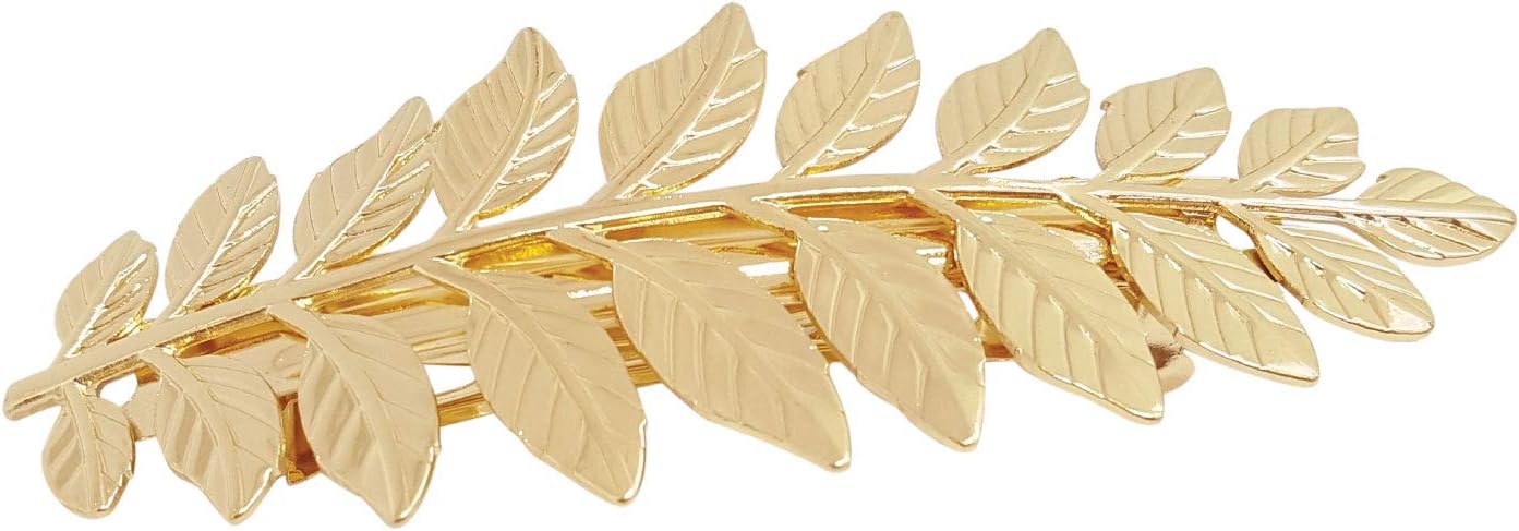 Gold Toga Party Greek Goddess Costume Gold Leaves Hair Barrettes (Halloween Gold Leaf Hair Clips)
