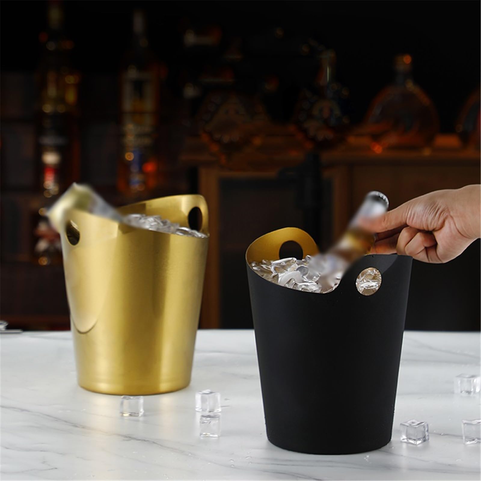 Cubo de Hielo Cubitera de Acero Inoxidable con asa for Vino, champán, Cerveza, Bares, Discotecas y Fiestas Enfriador Vino