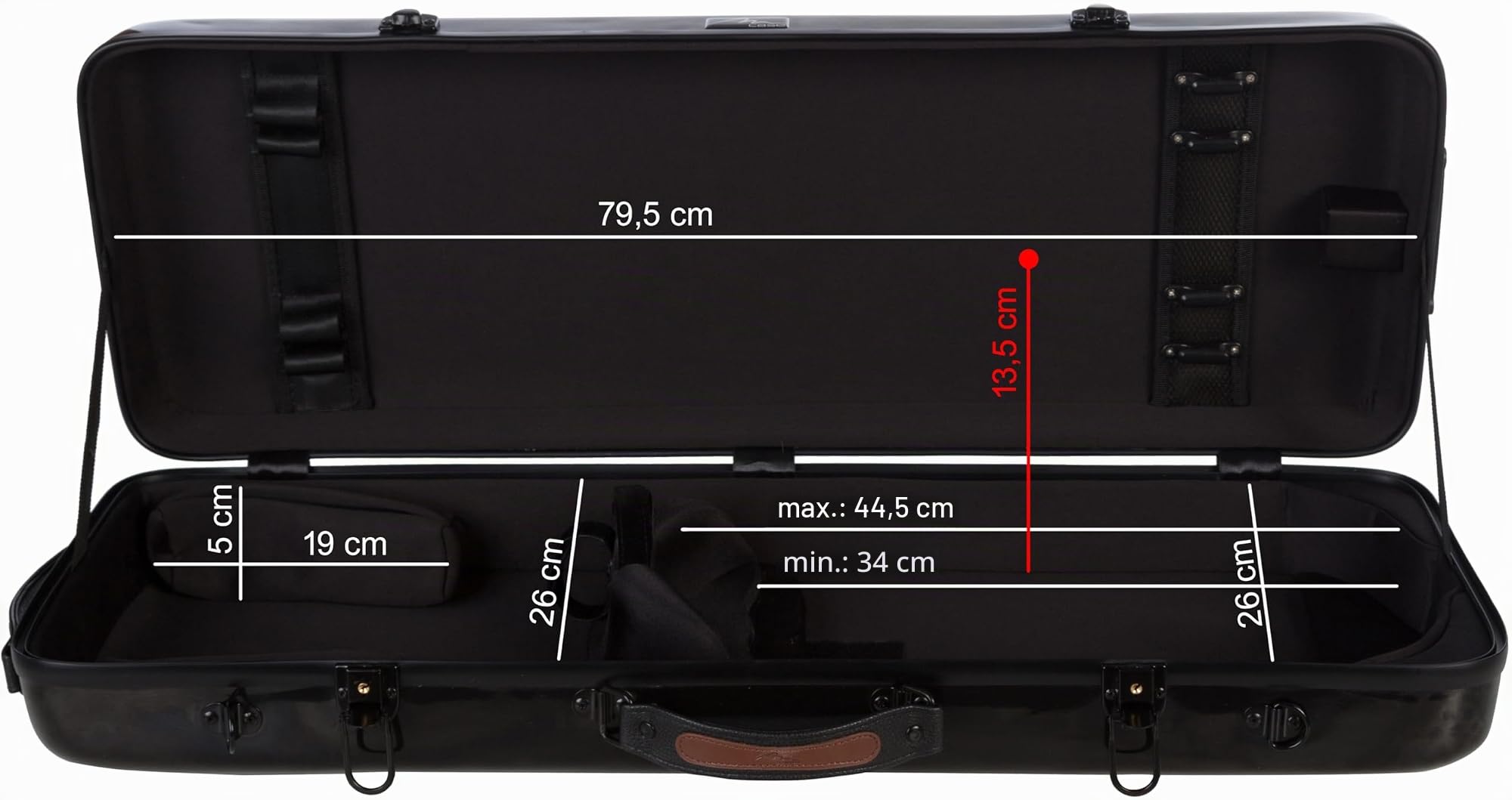 M-Case Bratschenkoffer Fiberglass 38-43 Oblong schwarz Musiktasche