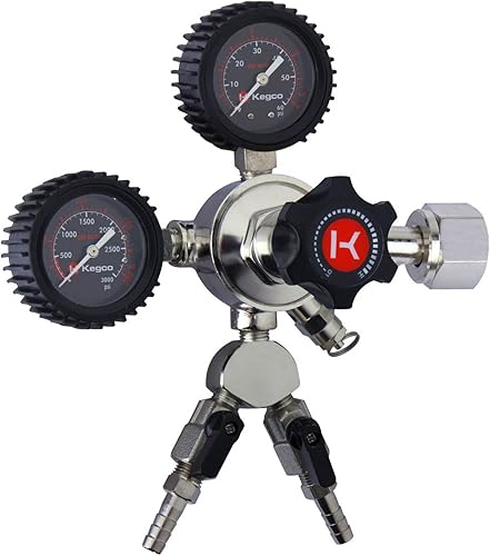 Miniatura 2 de Kegco Elite Series - Regulador de cerveza de barril de CO2 de doble calibre, 2 productos, cromo