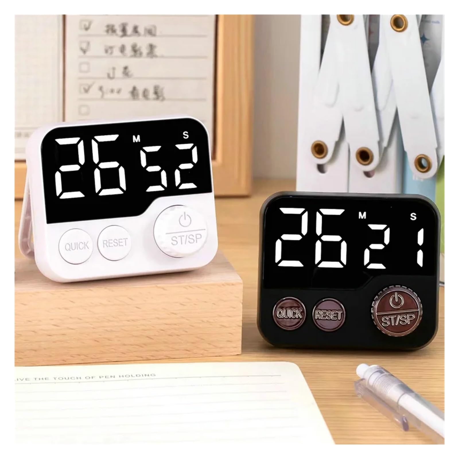 minutnik, Digital Kitchen Timers Visual Display Magnetic Countdown Countup Timer For Classroom Cooking Fitness Baking(Black)