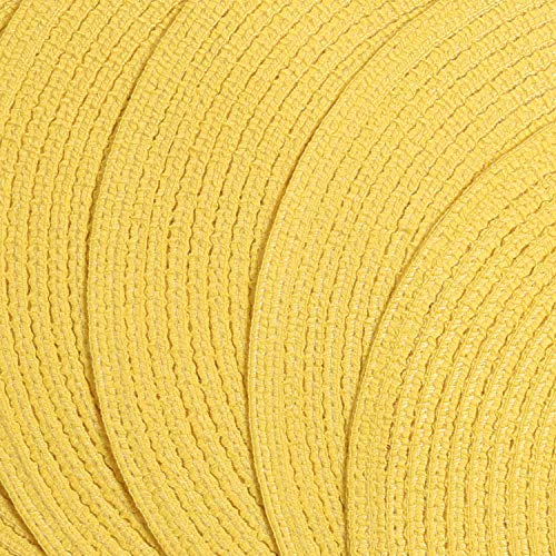 Image of SHACOS Round Braided Placemats Set of 8 Washable Table Mats 15 inch Round Placemat Cotton Polyester Circle Placemat for Dining Table (Yellow, 8)