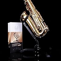 Vista 9 de RHYTHM Soporte plegable para saxofón, soporte para saxofón alto/tenor, soporte ajustable para saxofón portátil