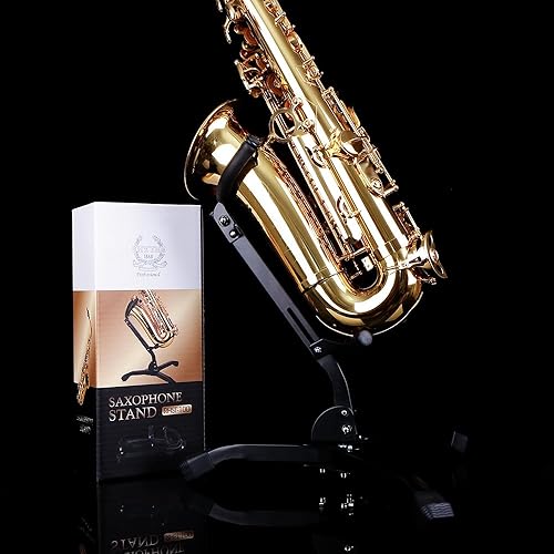 Miniatura 9 de Rhythm Soporte plegable para saxofón, soporte para saxofón altotenor, soporte ajustable para saxofón portátil