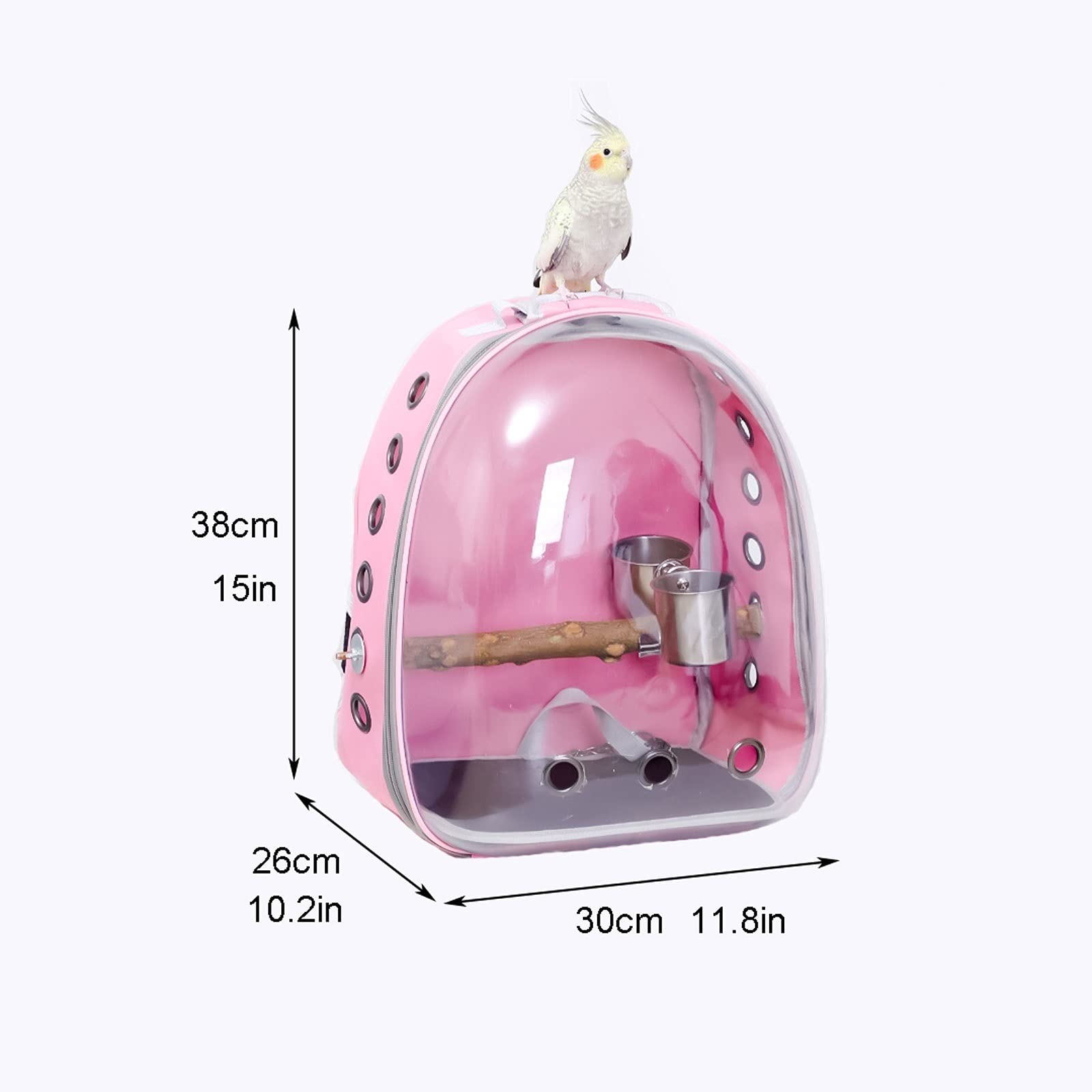 La Jaula De Pájaros Birdcage Viaje Mochila con Marco de Postura Pájaro portátil Birdcage Cubierta de pájaro transportador de Aves ventilado Transparente Birdcage Frame Jaula para Periquitos