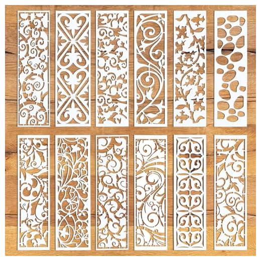 12 PCS Reusable Leaf Stencils Set