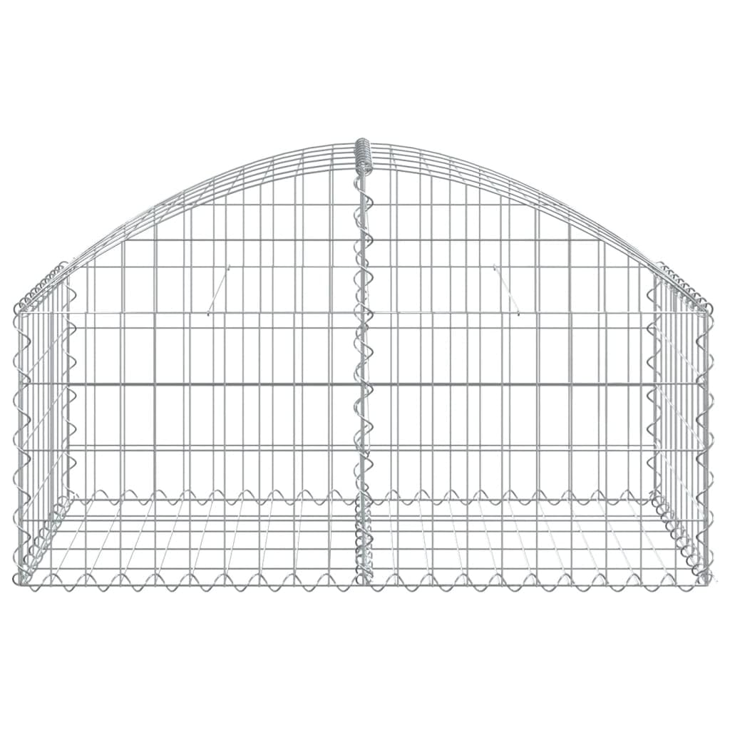 Panier gabion arqué galvanisé 100x50x40/60 cm pour cloture de jardin