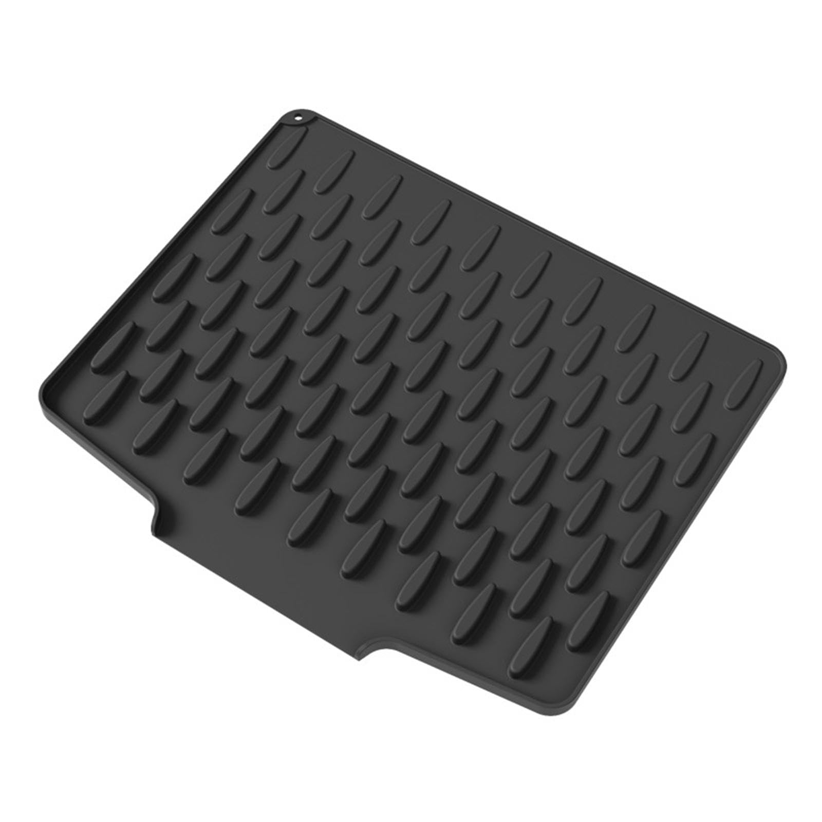 Xjdzineq Sloped Silicone Kitchen Drain Tray Efficient Drainage Pad Countertop Organiser Draining Mat for Kitchen Countertop