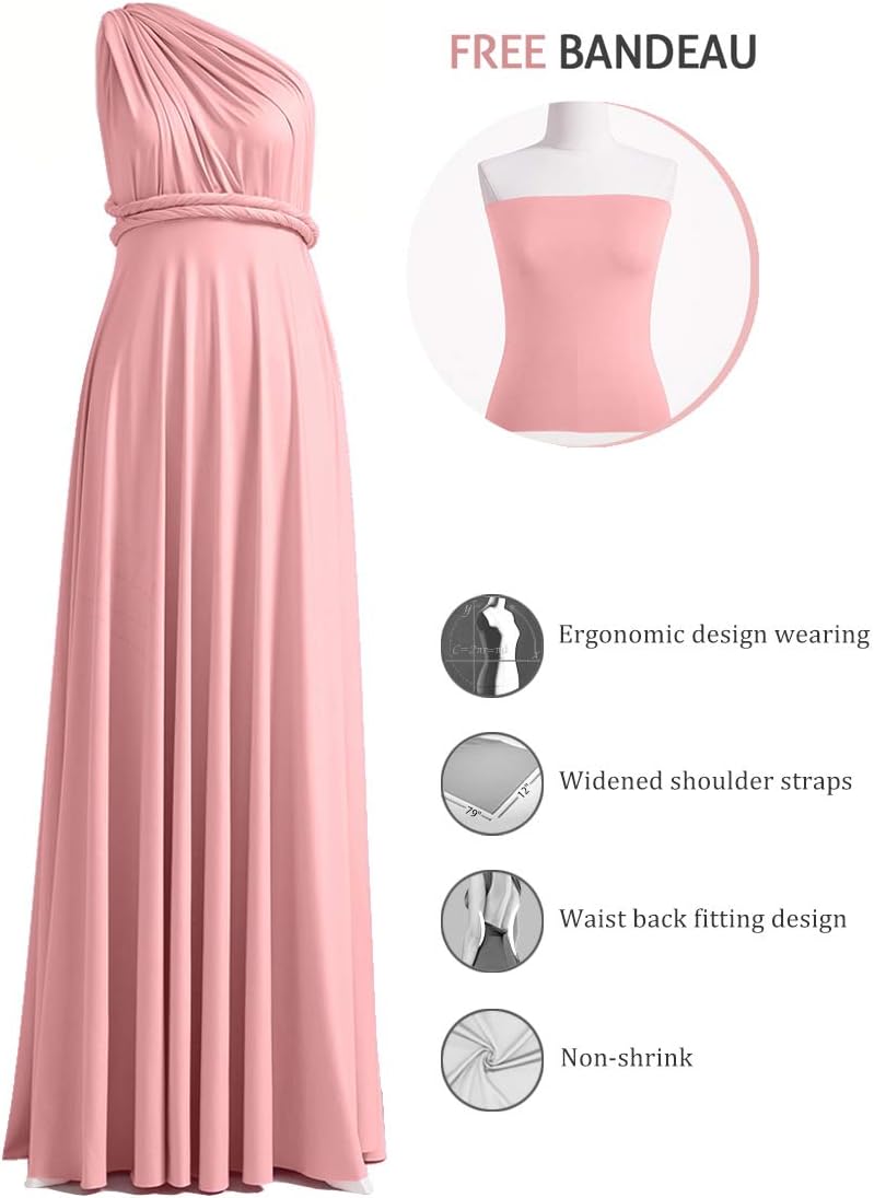 72styles Infinity Dress with Bandeau, Convertible Bridesmaid Dress, Long, Plus Size, Multi-Way Dress, Twist Wrap Dress - Image 3