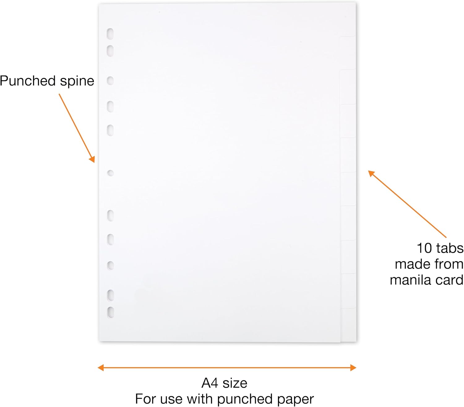 Elba A4 10 Part Card Dividers - White