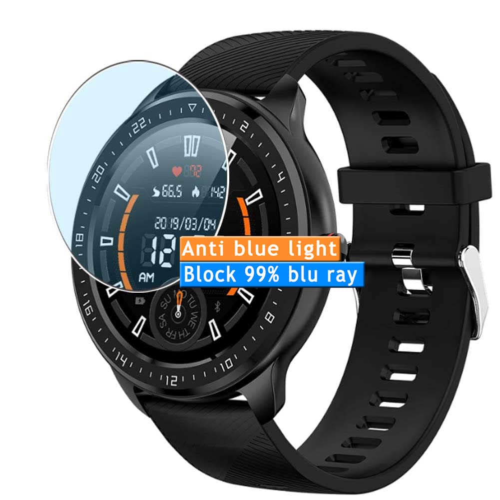 3-Pack Anti Blue Light Screen Protector, compatible with MOTOK Z06 Smartwatch smart watch TPU Film Protectors Sticker [ Not Tempered Glass ]