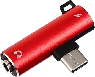 Hemobllo USB Headset Adapter USB Type C to 3. 5mm Female Headphone Jack Adapter USB C to 3. 5MM Audio Adapter Type C Dongle Audio Jack Adapter Red Usb Headphone Adapter