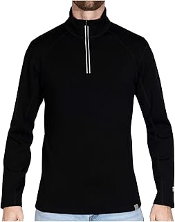 Sponsored Ad - MERIWOOL Mens Base Layer 100% Merino Wool Heavyweight 400g Half Zip Sweater for Men
