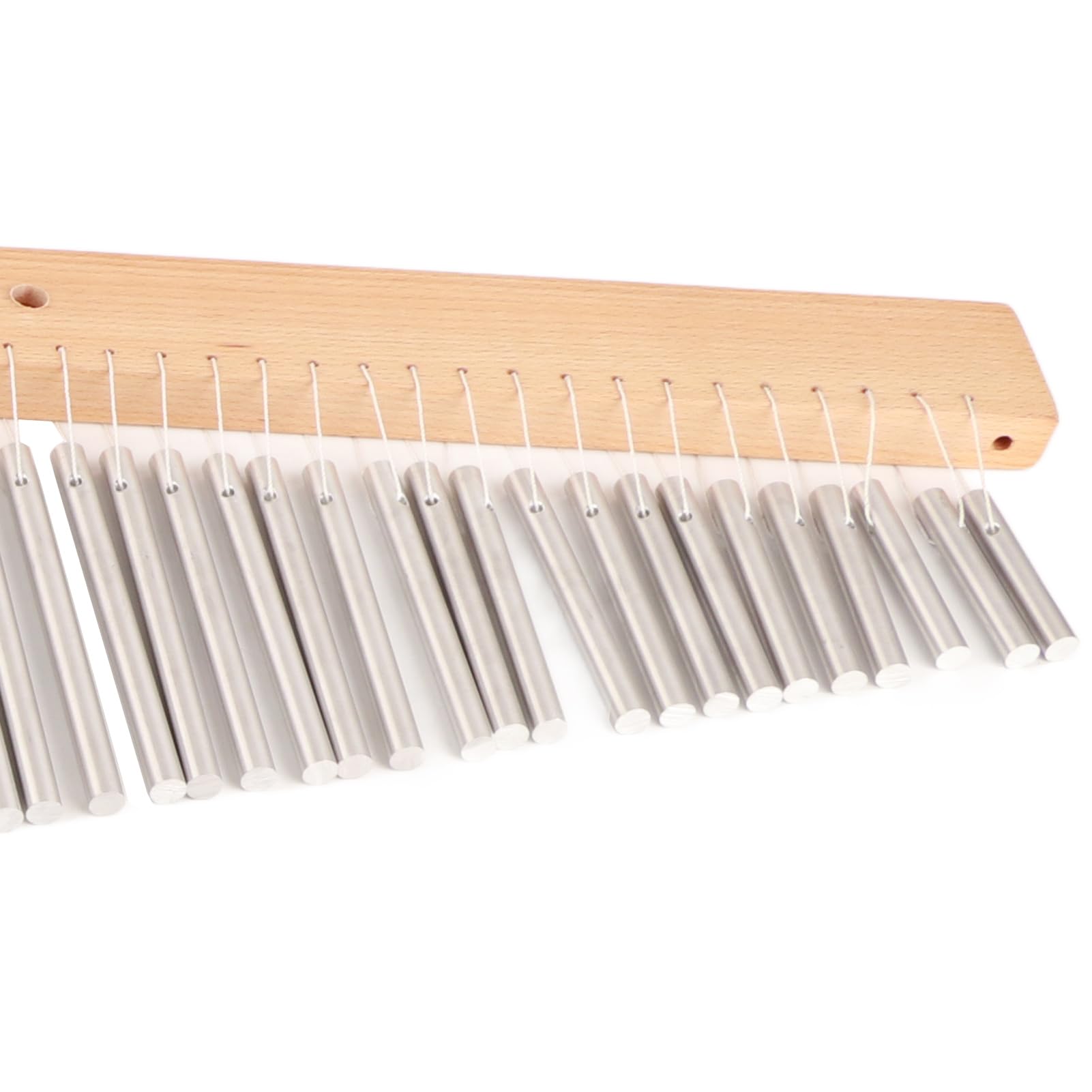 Akozon Campana de Viento de Aleación de Aluminio con Elegante Base de Madera Soporte TR Ajustable 36 Tonos para una Experiencia Melódica