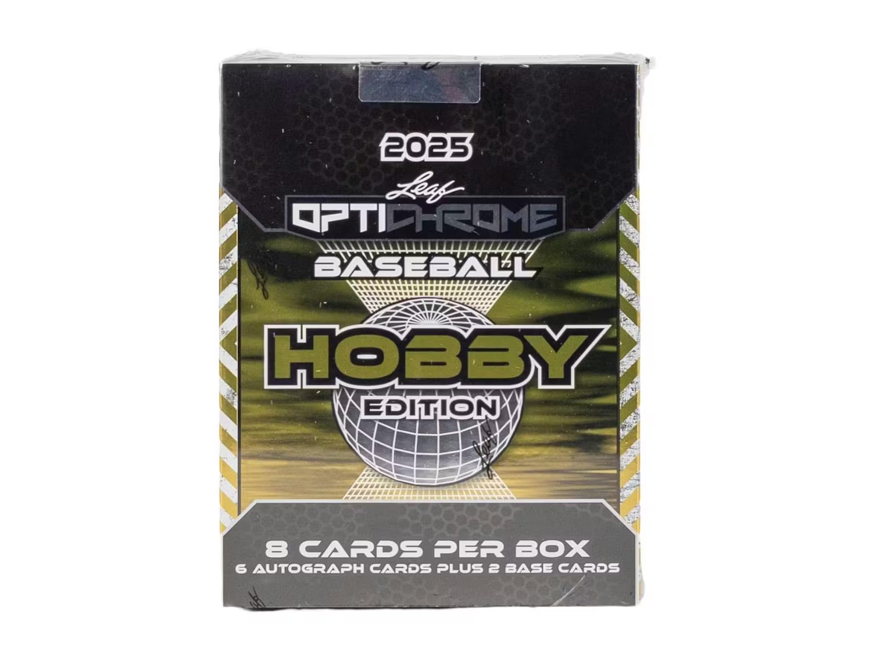Photo 1 of 2025 Leaf Optichrome Baseball Hobby Trading Card Box (6 Autographs Per Box)