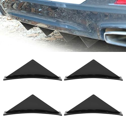 Miniatura 6 de Acouto Alerón de parachoques trasero, 4 piezas de alerón de parachoques trasero, divisor con difusor de tornillo, accesorio universal para automóvil