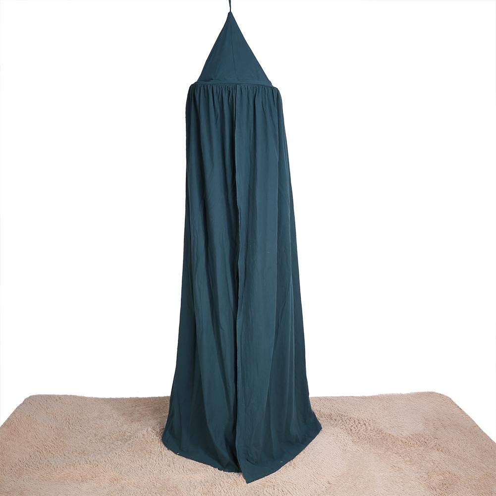 Neufday-Kid Bed Canopy, Multicolor Round Dome Hanging Bed Canopy Net Curtain for Baby Kids Playing Home Decor(Dark Green)