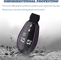 Vista 4 de BOYOUS Funda para llavero de automóvil de TPU suave 360 para Chrysler 300 Town & Country, Dodge Challenger Charger Durango Grand Caravan Journey