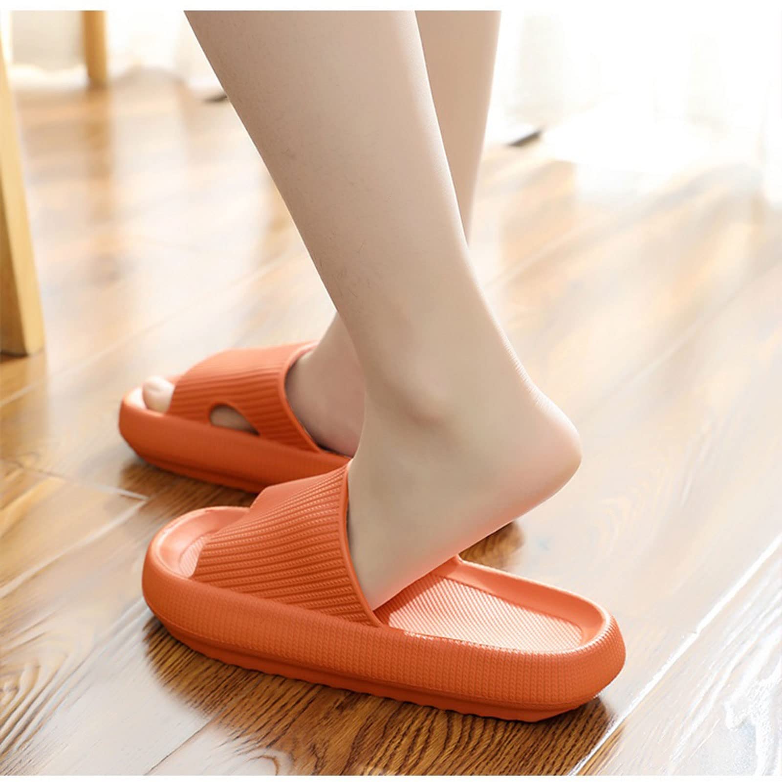 SYJHWDSS Zapatillas para Mujer Sandalias de Playa de Verano Hombres Mujer Plataforma Gruesa Baño Zapatillas para el hogar Suela Suave Diapositivas Chanclas antideslizantesNaranja, 44-45