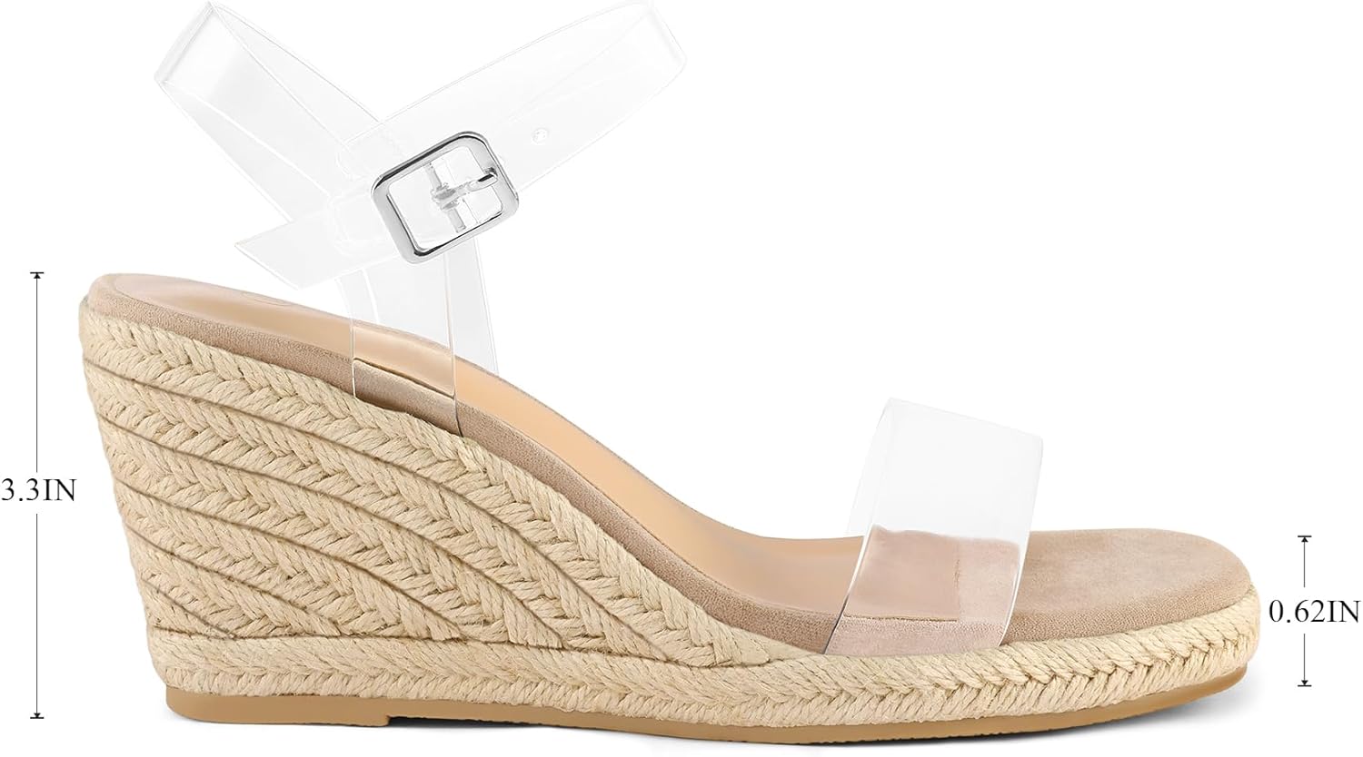 mysoft Women's Platform Espadrille Wedge Sandals Square Open Toe Ankle Strap Buckle Casual Summer Dressy Sandals - Image 2