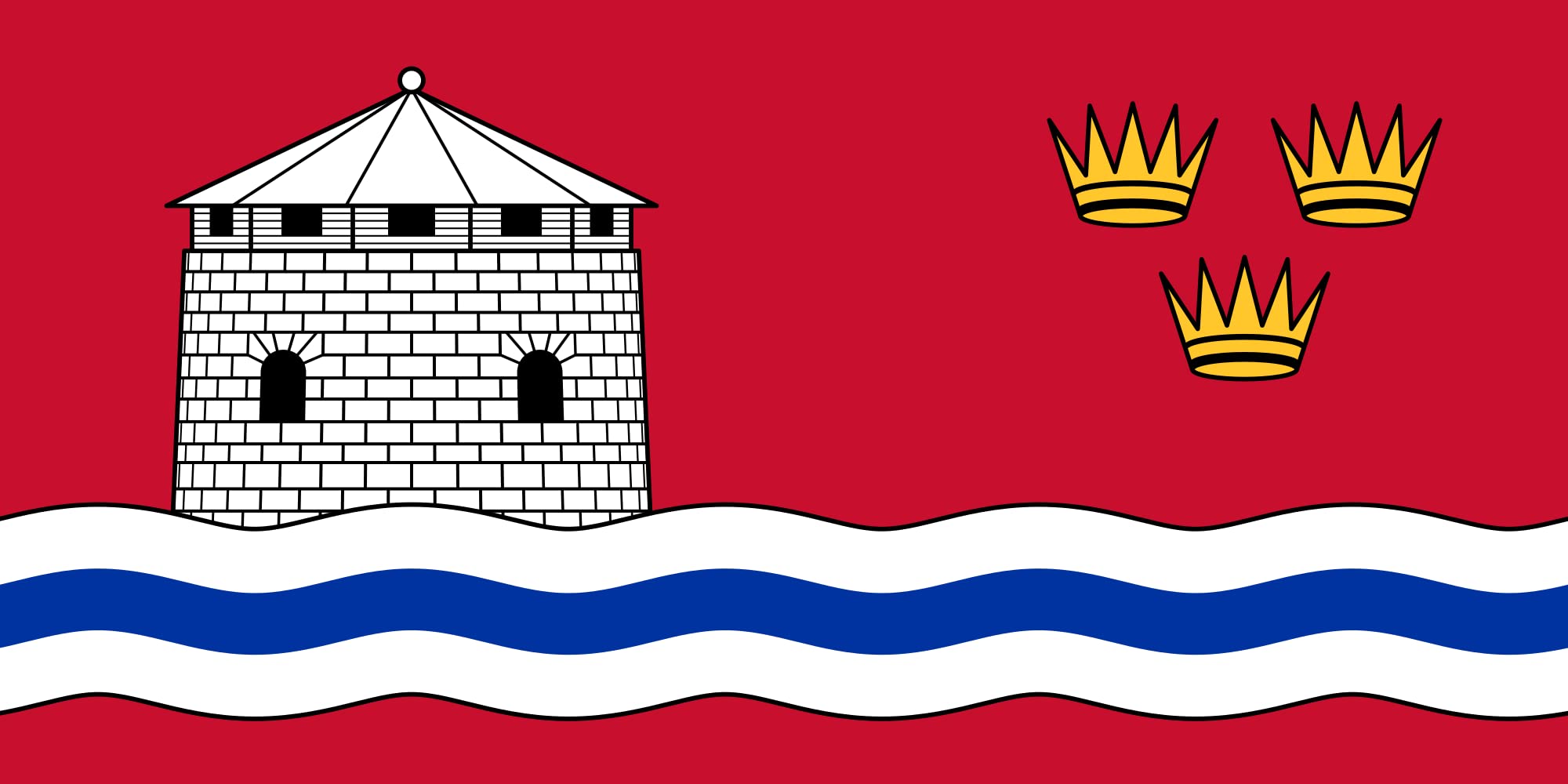 Drapeau Kingston Ontario grand format résistant aux intempéries pour mât extérieur
