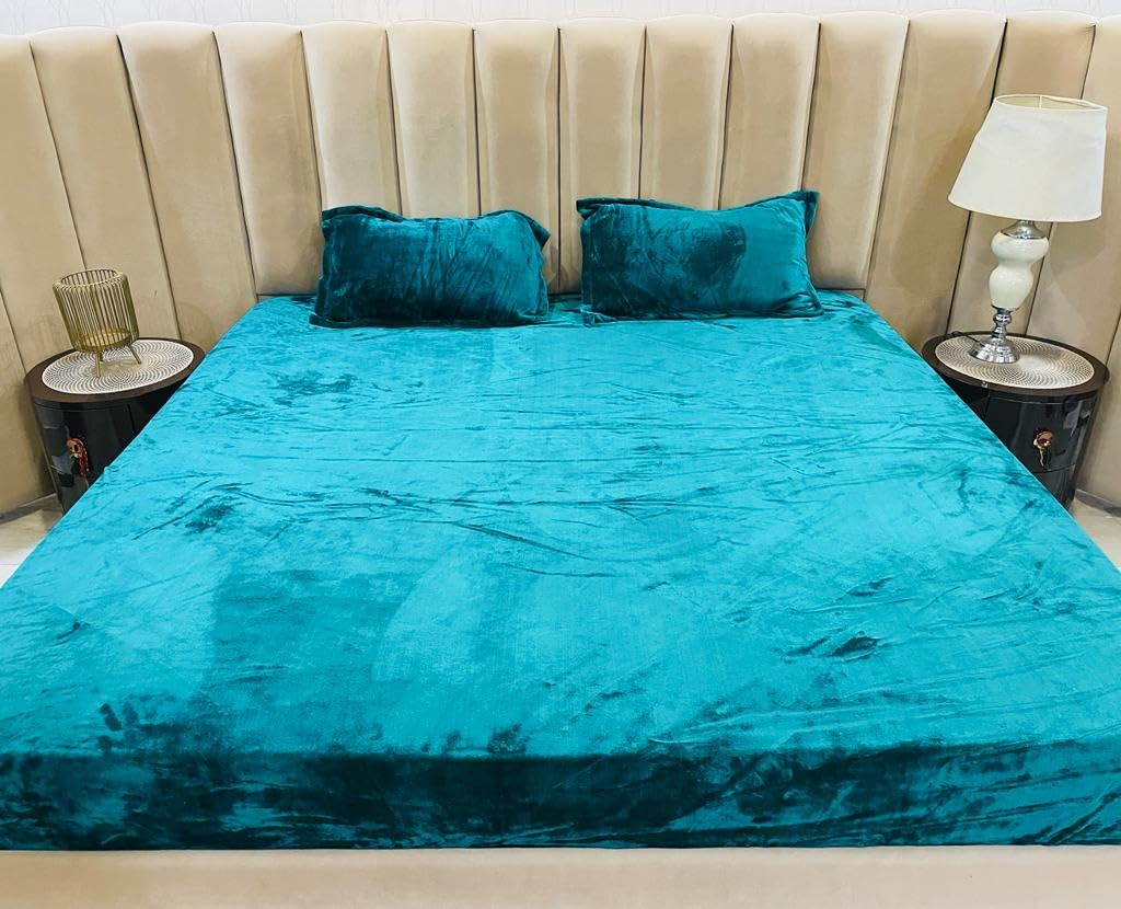 Nanki's Premium Velvet King Size Bedsheet Set -8