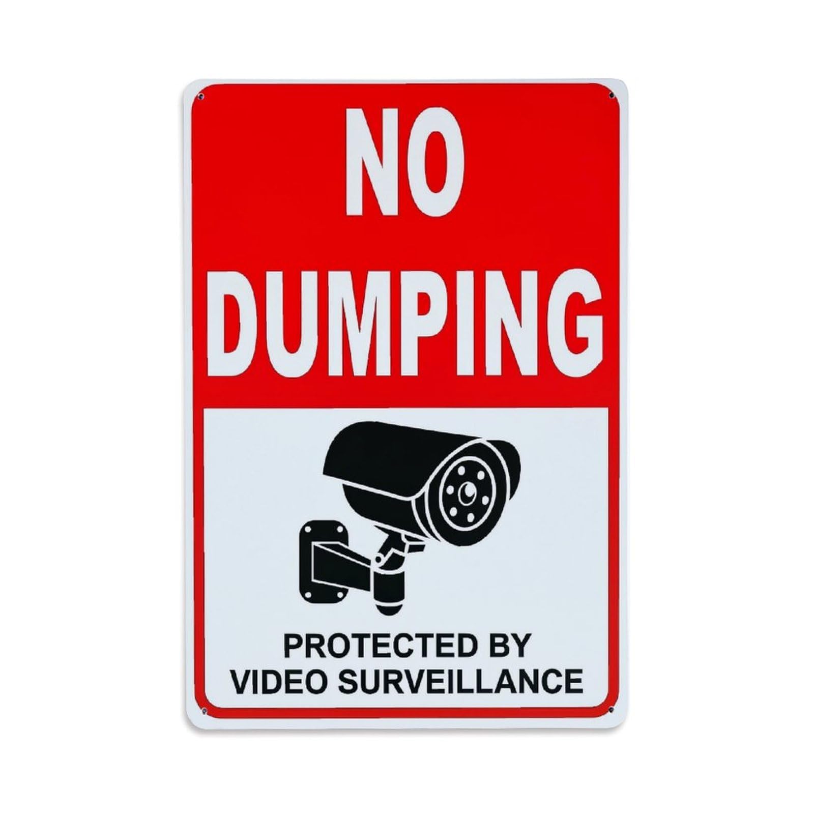 Nestemfo Vintage No Dumping Video Surveillance Sign Tin Sign Metal Sign, Living Room,Bar, Home, Bedroom Wall Decor,Retro Metal Poster 8X12 Inches