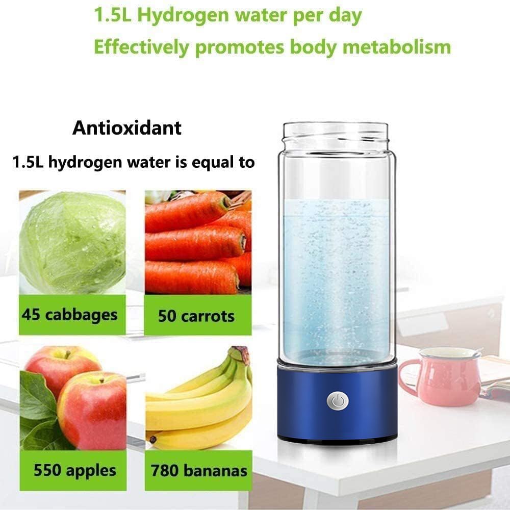 Bottiglia Acqua Idrogenata Esenlong - Generatore Portatile Di Idrogeno, Ricarica USB, Vetro Borosilicato - Foto 10