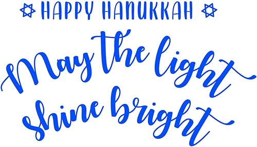 Miniatura 4 de Calcomanía de vinilo para pared, feliz Hanukkah May The Light Shine Bright - 8 x 14 pulgadas - Calcomanía inspiradora con cita de temporada navideña