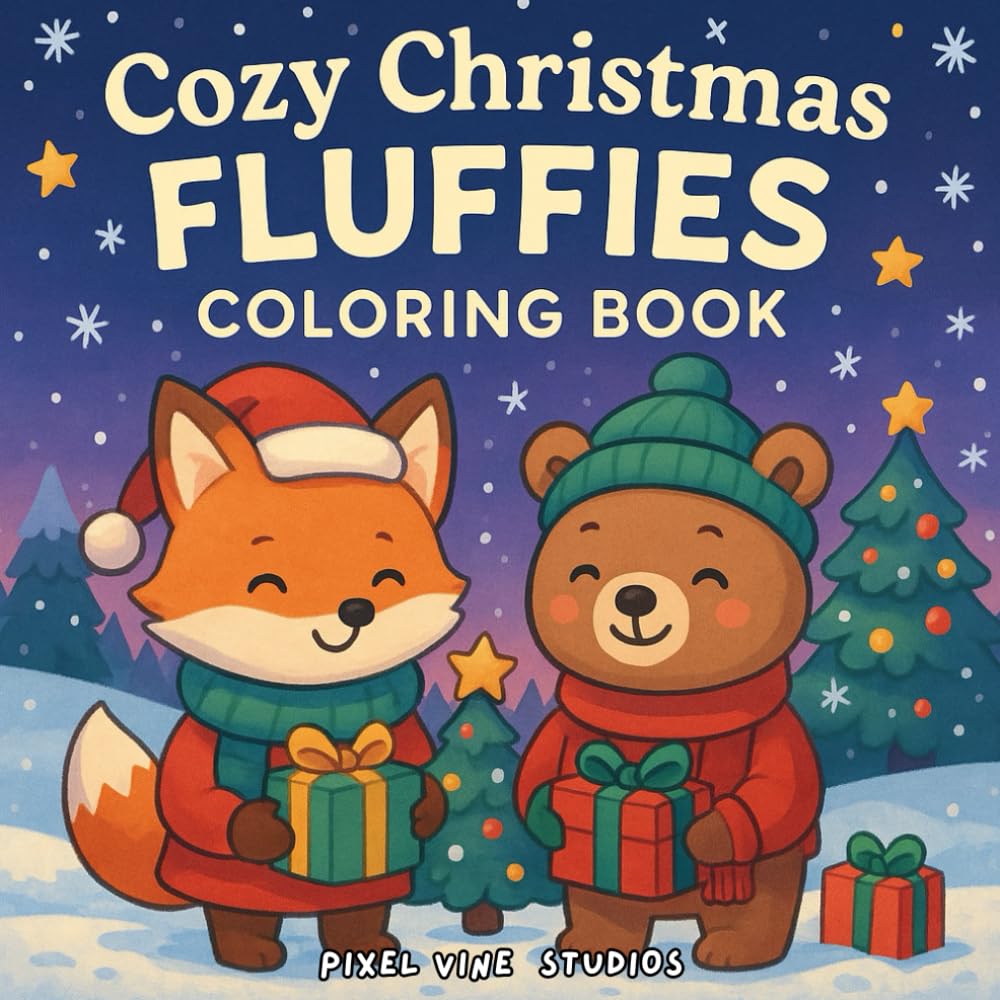 Cozy Christmas Fluffies Coloring Book: Cute and Cozy Christmas Moments with Adorable Animal Scenes for Stress Relief and Relaxation (World of Fluffies)