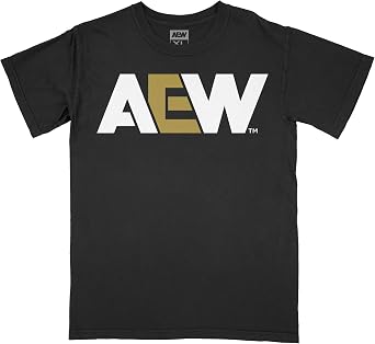 AEW Logo White & Gold Front Only T-Shirt - All Elite Wrestling
